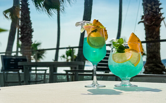 真夏の海辺を満喫！夏空と海をイメージした夏季限定ドリンクが7/11よりオーシャンビューレストランで販売開始！鎌倉から約10分の湘南リゾート【リビエラ逗子マリーナ】で