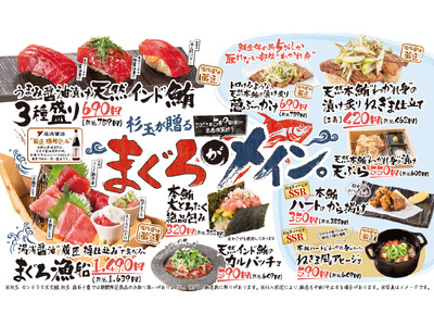 大衆寿司居酒屋「鮨 酒 肴　杉玉」寿司や一品料理がまぐろ尽くし！本鮪やインド鮪、さらに希少部位も集めた、まぐろ好き必見フェア『杉玉が贈る まぐろがメイン。』開催！