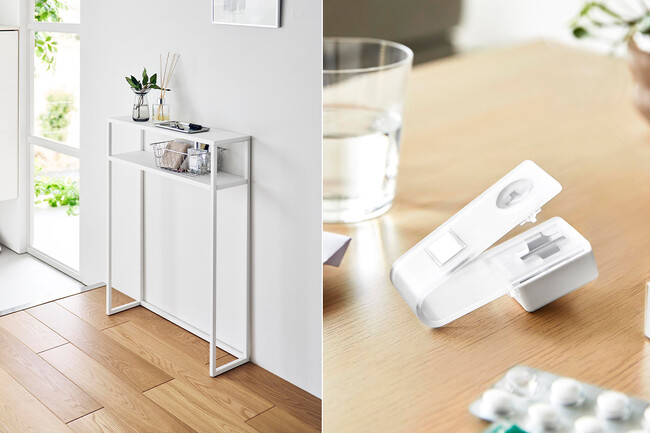 【山崎実業 新商品のお知らせ】 一時置きに便利なコンソールテーブルや、ワンプッシュで錠剤を取り出せる錠剤オープナーなど、新商品が発売になりました。