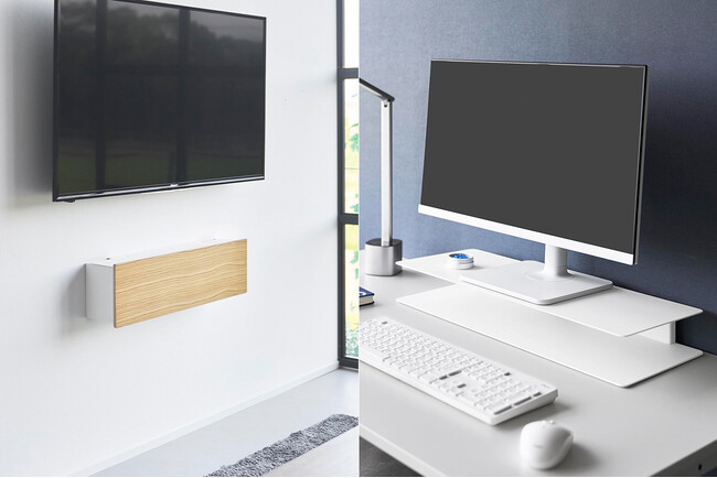 【山崎実業 新商品のお知らせ】 壁付けテレビ周辺の収納ボックスや、浮遊感のあるスマートなモニターラックなど、新商品が発売になりました。