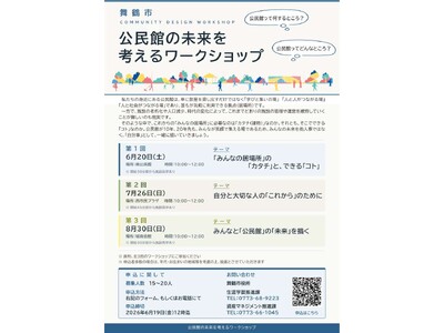 6月から全3回開催。舞鶴市が公民館の未来を描く市民対話を募集