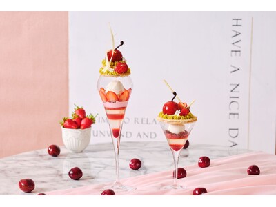 【横浜】春が旬の真っ赤な2つの果実をふんだんに使用した贅沢スイーツ『いちごとチェリーのジュエル・パフェ』