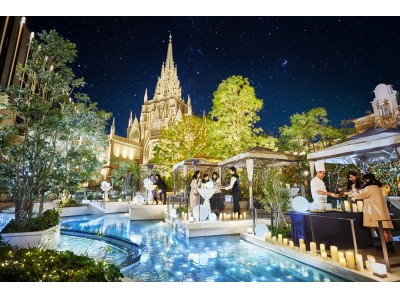 大聖堂を臨むリゾート感溢れる中庭“カバナガーデン”がイルミネーションに包まれる『Starlight Cabana』開催