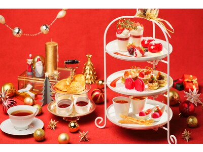 【横浜・大宮】旬の“いちご”を贅沢に使ったダブルスタンドのクリスマス・アフタヌーンティー『レッドフェスティブ・アフタヌーンティー～サンタの贈り物～』