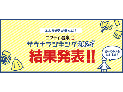 【ニフティ温泉】おふろ好きユーザーが選んだ！「サウナランキング2024」を発表