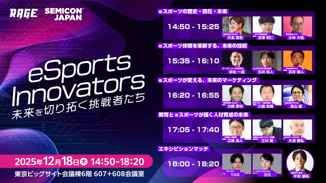 JCG代表取締役社長の小林が、SEMICON Japan 2025特別企画「eSports Innovators」に登壇