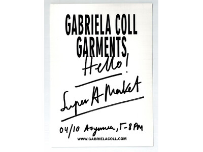 スーパー エー マーケット 青山にて〈GABRIELA COLL GARMENTS〉デザイナー来店イベン...