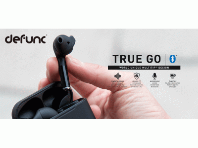 【新商品】北欧ブランド「defunc」から、独自のシリコンチップ採用で快適なフィット感と高品質サウンドを実現した完全ワイヤレスイヤホン「TRUE GO」が新発売！
