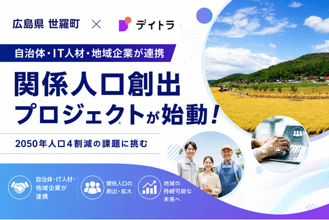 【広島県世羅町 × オンラインスクール デイトラ】自治体・IT人材・地域企業が連携|2050年人口4割減の課題に挑む「関係人口創出プロジェクト」始動!