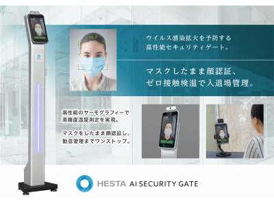 マスクしたまま顔認証＆ゼロ接触検温で入退場管理の「HESTA Security Gate」が高精度化。あらゆる設置場所にも対応 ～株式会社大倉～
