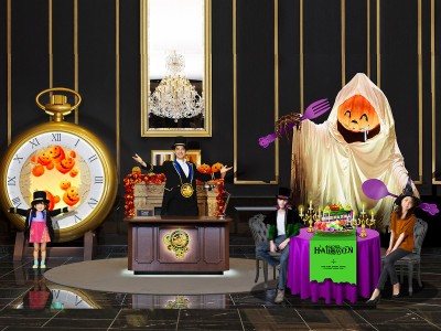 いたずら好きなカボチャおばけと一緒にハロウィーン・パーティを楽しもう！～高さ約3m！ビッグなカボチャおばけとディナーを召し上がれ？!