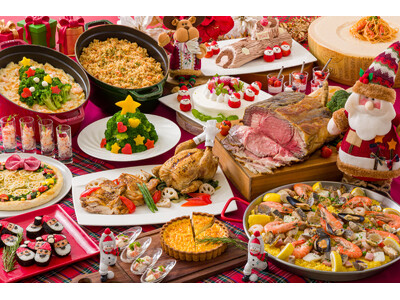 大阪でサンタ寿司やトナカイハンバーグを楽しむクリスマス！目の前で仕上げる濃厚パスタやツリー型サラダも登場する限定ブッフェを11月9日より開催！