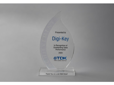 Digi-Key Electronics、TDK-Lambdaの「優秀セールス」賞を受賞