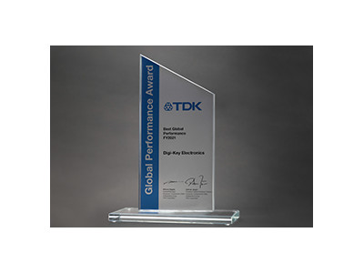 TDK、Digi-Key Electronicsに2021年「ベストグローバルパフォーマンス（Best Global Performance）」賞を授与 