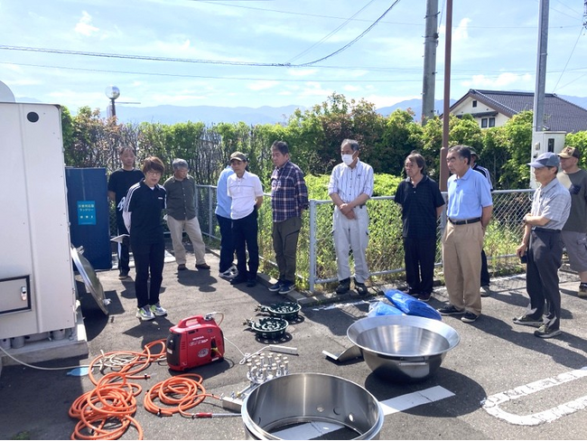 長野県駒ケ根市 町二区×ブルースカイランドリー　合同防災訓練を実施