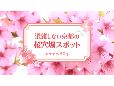 京都の桜、どこが空いている？MKタクシーが穴場スポット30選を公開【2026年版】
