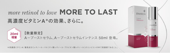 高濃度ビタミンA*¹美容液の20ml増量サイズ「エンビロン A