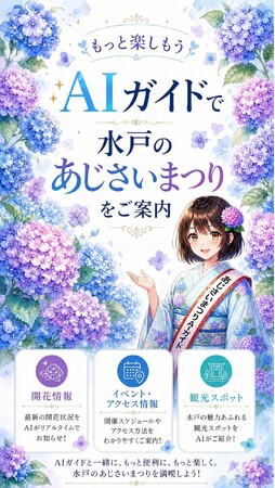 水戸市「水戸のあじさいまつり」にて、梅まつりに続きAIガイド「ToyTalk」を活用したスポットAIを提供