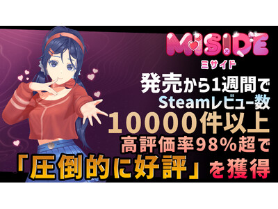 発売後1週間でSteamレビュー数10,000超え、高評価率98%で「圧倒的に好評」を獲得！【美少女ホラーアドベンチャーゲーム 『MiSide : ミサイド』】