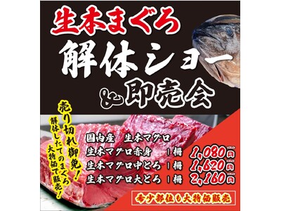 毎月恒例・大好評の「生本まぐろ解体ショー」「サカナタベタイMEGAドン・キホーテ本八幡」2024年9月21日（土）11時より開催！