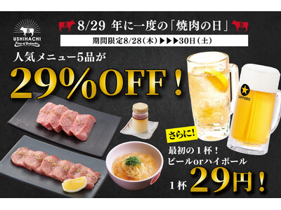 年に一度の『焼肉の日』はUSHIHACHI（ウシハチ）へ！8月28日（木）～30日（土）の3日間限定で特...