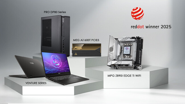 MSI、複数の製品で2025年度Red Dot Design Awardsを受賞