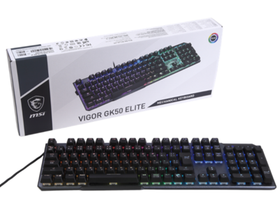 MSI、RGB LED対応フルサイズ109キーのゲーミングキーボード「VIGOR GK50 ELITE BOX WHITE」を発売