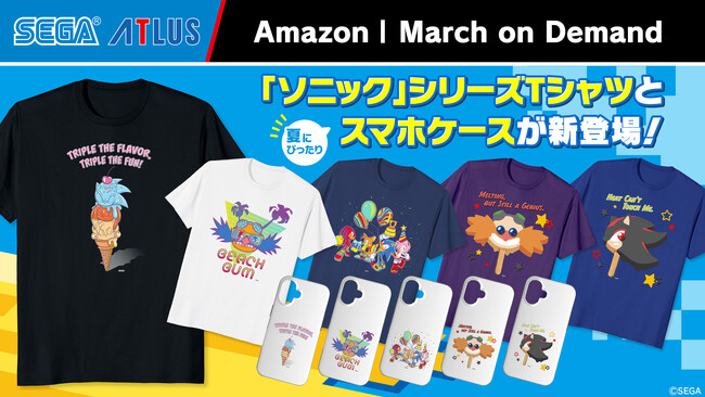 夏にぴったりの「ソニック」シリーズTシャツとスマホ―ケースがAmazon Merch on Demandに新登場！
