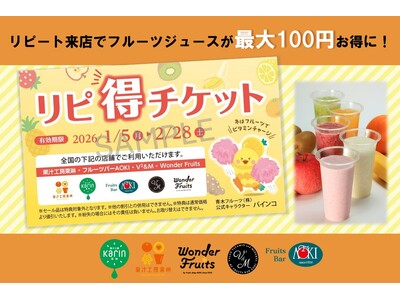 リピート来店で割引額がステップアップし最大100円お得に　冬の健康をフルーツでサポート！『リピ得キャンペーン』