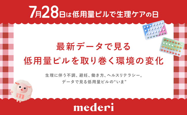 7月28日は「低用量ピルで生理ケアの日」最新データで見る低用量ピルを取り巻く環境の変化