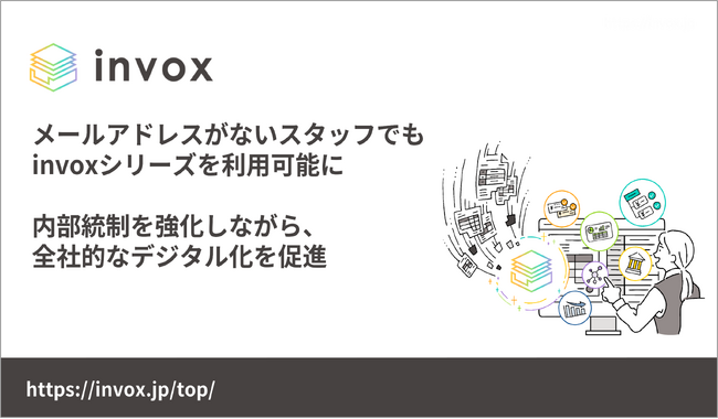 「invoxシリーズ」に新機能が追加、メールアドレスがないスタッフでも利用可能に