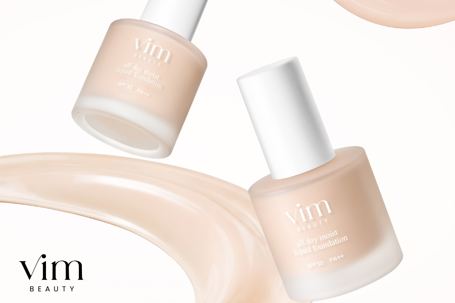 〈vim BEAUTY〉素肌錯覚ファンデーション「all day moist liquid foundation」に、自然な血色感を演出する新色「21 bloom」ミディアムピンクベージュカラーが登場