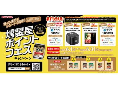 燻製屋30周年 燻製屋ポイントフェスを開催!たくさん食べて、ポイントを集めて豪華景品を当てよう!~「燻製...