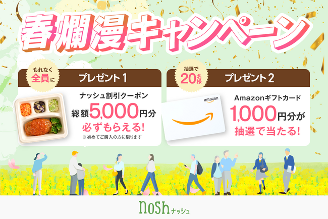 新規購入で総額5,000円OFF(※)＆Amazonギフトカードが20名様に当たる！「春爛漫キャンペーン」