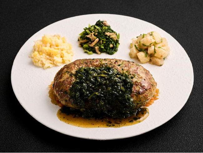 牡蠣の旨みとだし醤油で仕上げた和風ハンバーグ「かき出汁とほうれん草の贅沢バーグ」が10月7日(火)に新登場