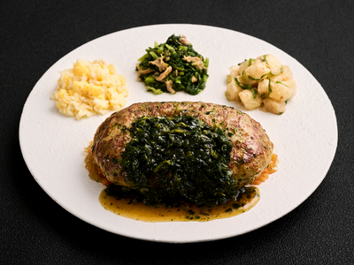 牡蠣の旨みとだし醤油で仕上げた和風ハンバーグ「かき出汁とほうれん草の贅沢バーグ」が10月7日（火）に新登場