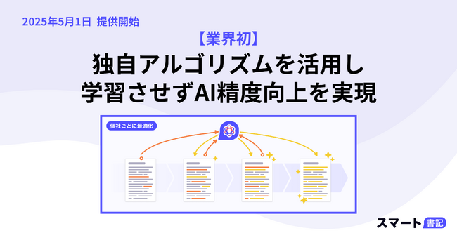 【業界初】独自アルゴリズムを活用し、学習させずAI精度向上を実現。AI議事録ツール「スマート書記」が5月1日に大型アップデート
