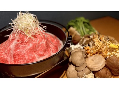 【11月限定】「黒毛和牛のすき焼き」霜降肉&赤身肉の2種食べ放題！？更に10種類のキノコで秋の味覚を贅沢...