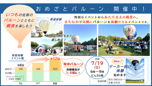 【佐賀市】佐賀の朝を楽しむ「おめざとバルーン」を開催