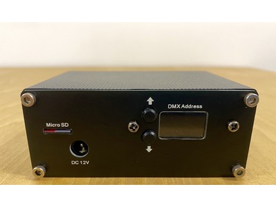 新製品【DMXメディアプレーヤー】 DMX信号2chで、最大255個の映像をHDMI出力　照明卓で映像の選択と再生が可能