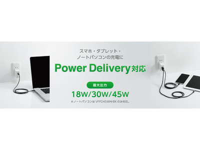 接続機器を自動的に見分けて急速充電。Power Delivery対応のUSB