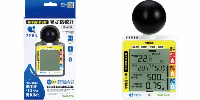 暑熱環境のリスクを “見える化”する発汗目安表示付暑さ指数計「アセミル発汗目安表示W2B2」新発売