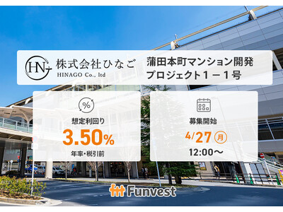 �ݕt�^�N���E�h�t�@���f�B���O�uFunvest�v4/27���V�t�@���h�u�ЂȂ� ���c�{���}���V�����J���v���W�F�N�g�P-�P���v�̕�W�J�n