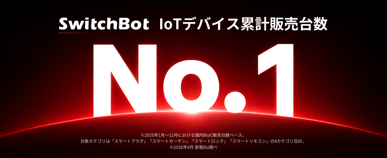 【SwitchBot】国内IoTデバイス主要4カテゴリでトップシェアに。No.1ブランドとして、AIとロボティクスが融合する次世代スマートホームを推進