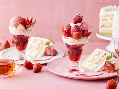 【Afternoon Tea】甘酸っぱい苺と濃厚ブラウニーの贅沢パフェ、ふわふわ食感の苺ショートケーキが一度に楽しめる、ご褒美感あふれる「苺づくしのスイーツプレート」を発売