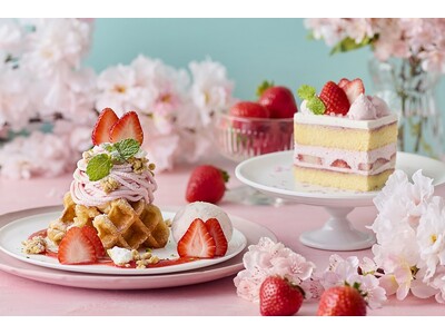 【Afternoon Tea】さくらホイップでモンブラン仕立てにした「さくらと苺のモンブランワッフル」など、桜づくしの春限定スイーツ＆ティーを新発売