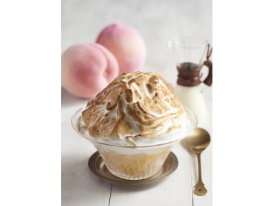 【KIHACHI CAFE 】今年は桃！焼きメレンゲが香ばしい、ケーキみたいな ”かき氷”スイーツ