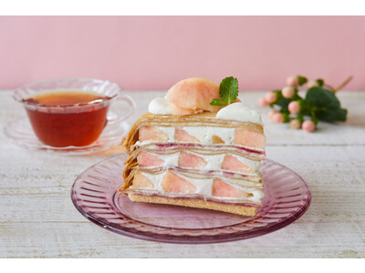 【Afternoon Tea LOVE&TABLE】夏のフルーツ“白桃”と“マンゴー”を贅沢に重ねたミルクレープ2種を順次発売！表参道限定の新作サラダライスも