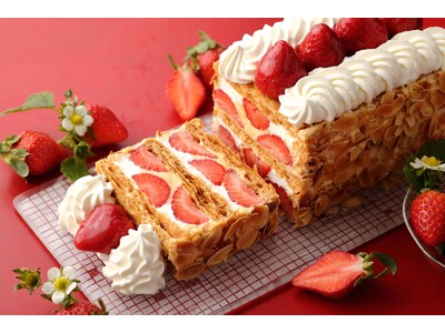 【キハチ 青山本店】真っ赤な“あまおう苺”をミルフィーユ仕立てにした「KIHACHIのナポレオンパイ ～あまおうスペシャル～」を発売