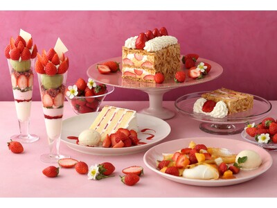 【キハチ カフェ】苺をお花のように飾った「苺とピスタチオのパフェ」や、新作苺スイーツなどが登場！春のスト...